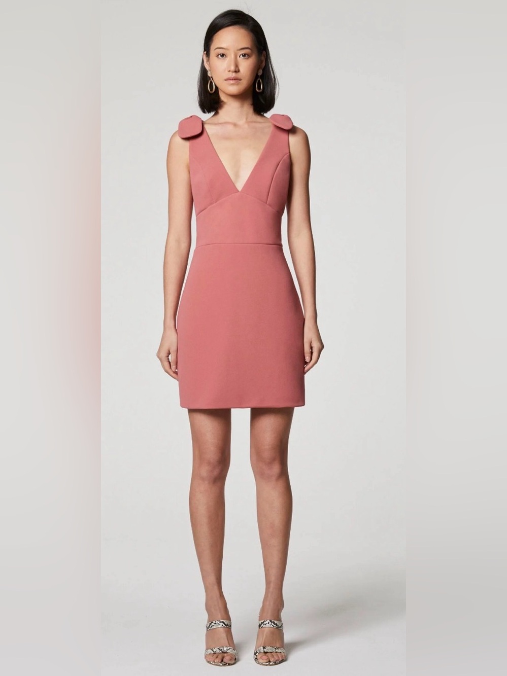 Elliatt Aster Dress Rosewood Pink Bow Shoulder Cocktail Mini Dress Sz M Modern